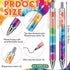 24 Pcs Tie Dye Ballpoint Pens Black Ink Pens 1.0 mm Fine Point Smooth Writing Retractable Reusable Pens for Office School Party Note Taking Journa...