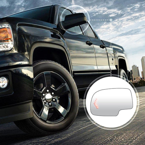 Driver Left Side Heated Mirror Glass with Turn Arrow Signal for 2003-2006 Cadillac Escalade ESV EXT Chevy Avalanche Silverado Suburban Tahoe for G...