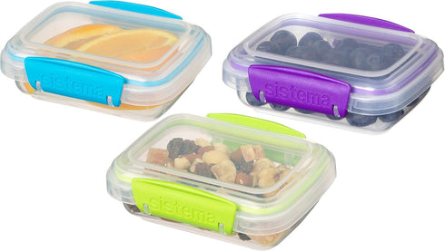 Sistema KLIP IT Accents Collection Food Storage Containers, 6.7 oz./0.2 L, Color Received May Vary, 3 Count...