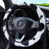 ALEMODR Cow Print Plush Steering Wheel Cover Fluffy Winter Warm Universal 15 inch for Women Girls...