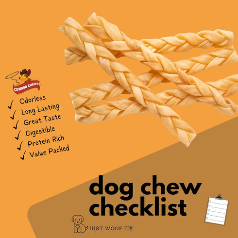 Collagen Braided Sticks 5-7" (3 Pack) - Odor-Free, All Natural Collagen Dog Chews for Healthy Joints, Skin & Coat. Best Rawhide and Bully Stick Al...
