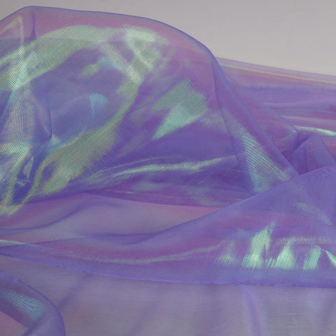 Sheer Iridescent Organza Fabric 58 Inches Wide - 5 Yards Precut - Shinny Wedding Party Decor Fairy Costume Voile Doll Clothes Sewing - Purple...