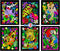 Koala, Gecko, Elephant,Monkey, Parrot, Tiger - 6 Fuzzy Velvet Posters to Color...