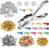 200 Pieces Paper Fasteners Brads, Multi Color Mini Brads Round Fasteners with 200 Pieces Silver Washers and Single Hole Metal Punch Pliers, Metal ...