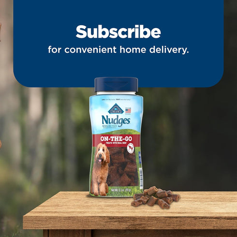 Blue Buffalo Nudges Bite-size Chewy Dog Treats with Real USA Beef, Made with Natural Ingredients, Great for On-the-Go, 5.5-oz. Container...