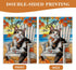 Welcome Fall Cat Beach Chair Decorative Garden Flag, Autumn Pet Coastal Maple Leaves Pumpkin Yard Outside Decorations, Thanksgiving Nautical Outdo...