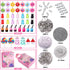 HSWE 263 PCS Charm Bracelet Making Kit,Colorful Gummy Candy Bear Milk Tea Lollipop Flower Pendant Charms Cute Funny Mushroom Earring Necklace DIY ...