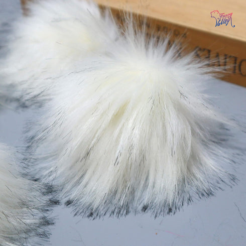 Furryvalley Faux Fur Pompom 6pcs DIY Crafts Fluffy Balls for Hat Shoes Scarves with Snap Fastener Removable Knitting Hat Horse Riding Hat Silk Acc...
