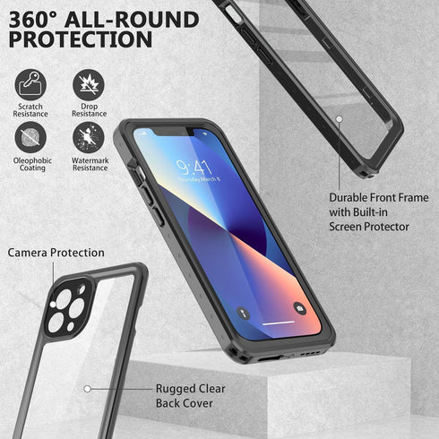for iPhone 13 Pro Max Waterproof Case with Screen Protector Full Body Protector Shockproof Dustproof Dirtproof Heavy Duty IP68 Waterproof Case for...