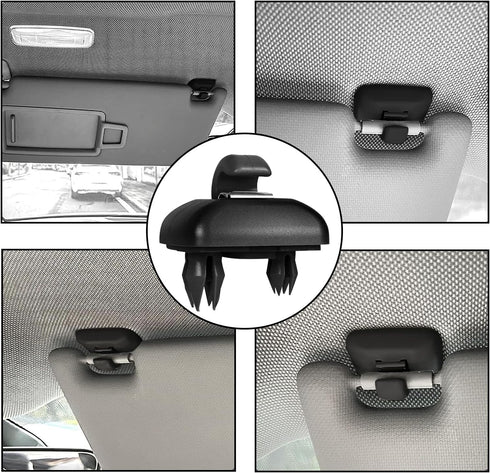 2 PCS Sun Visor Bracket Hook Clip, Upgraded Base Makeup Mirror Fixing Bracket, Car Interior Sunscreen Holder Hook, Compatible with A3 A4 LA 5A 6L ...