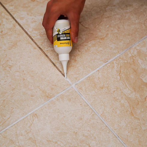 Tile Grout Repair Kit, Beige Grout Filler Tube 8 oz, Grout Repair Renews, Fast Drying Repait Kit, Grout Sealer for Floor Tile - Spatula Included (...