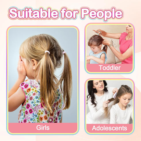 200 pcs hair ties, non-damaging hair elastics with elastic hair ties, girls, and womens hair ties, ponytail tails hair ties, non-metallic bulk hai...