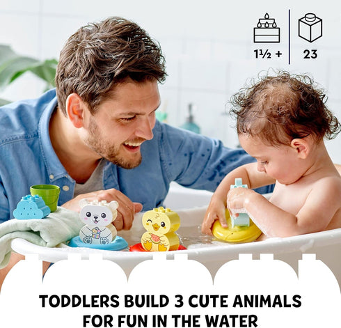 LEGO DUPLO 10965 - Bath Time Fun, Floating Animal Train Bathtub Water Toy for Babies and Toddlers 1.5-3 Years Old with Duck, Hippo, and Polar Bear...