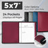 Dunwell Small Photo Album 5x7 (2-Pack, Ruby), Black Mounting Paper, 5 x 7 Photo & Art Portfolio Presentation Book, 24 Sleeves Display 48 Pages, Pr...