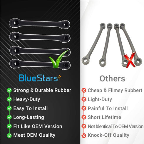 Ultra Durable WH1X2727 Washer Dampening Strap Replacement Part by Blue Stars – Exact Fit for GE & Hotpoint Washers – Replaces WH1X10046 AP2044899 PS271100 - Pack of 4