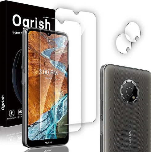 [2+2 Pack Tempered Glass Screen Protector for Nokia G300 5G - and Camera Lens Protector - Anti-fingerprint, Anti-Scratch, HD Clarity...