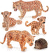 Leopard Figure Panther Figurine 5PCS Realistic Cheetah Toys Baby Leopard Figurine Hedgehog Figure Collectible for Boys and Girls Cake Toppers Chri...
