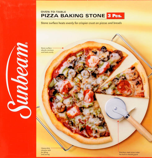 Sunbeam 3-Piece Pizza Baking Stone Set...