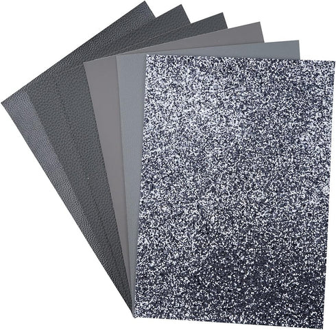 Litchi 6 Pack 8x12 Inch Faux Leather Sheets for Bow Earring, Easy to Cut Vinyl Fabric for Cricut, Durable Fade Resistant Leatherette Without Smell...