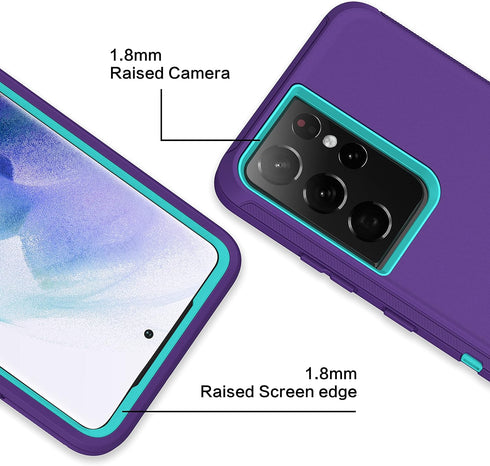 MXX Case Compatible with Galaxy S21 Ultra Case, 3-Layer Super Full Heavy Duty Body Bumper Cover/Shock Protection/Dust Proof, Designed for Samsung ...