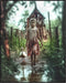 Posterizer 1 pcs-rustic village scene-girl with her ducks 2-Landscape & Nature Art-Art for Animal Lovers-Gift for Art Lovers- unframed wall art...