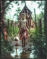 Posterizer 1 pcs-rustic village scene-girl with her ducks 2-Landscape & Nature Art-Art for Animal Lovers-Gift for Art Lovers- unframed wall art...