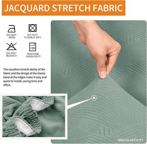 YEMYHOM Stretch Individual Cushion Covers Sofa Chair Seat Cushion Slipcovers Soft Couch Cover Replacement Striped Pattern Furniture Protector with...