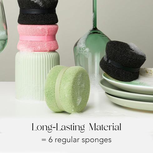 Dotti Super Scrubber Silicone Sponge - Odor-Free, Non-Scratch, Fast-Drying, and Dishwasher-Safe Dish Scrubber - Also for Showers, Tile, and Counte...