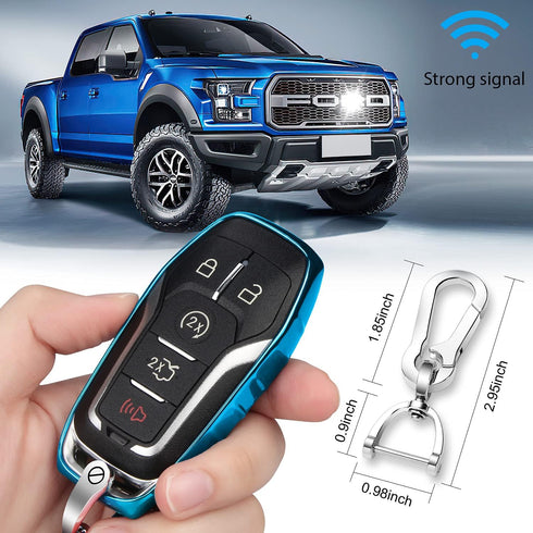 QBUC for Ford Key fob Cover,TPU Car Key Case Protector with Keychain Compatible with Ford Fusion F-150 Edge Explorer Mustang Lincoln MKZ MKC 2/3/4...
