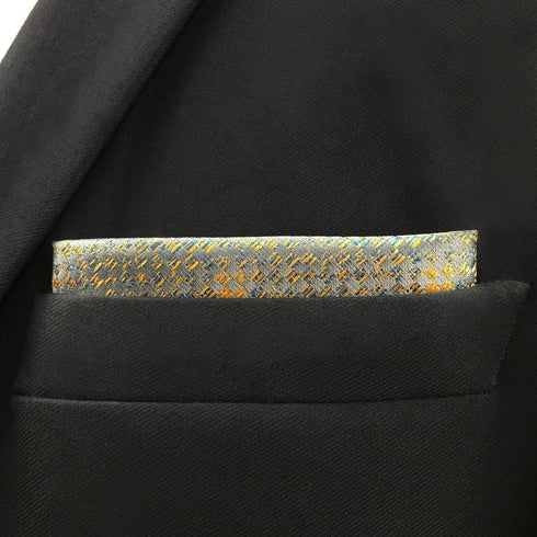 SHLAX&WING Silk Pocket Square for Men Bronze 12.6 inches Large Wedding Party...