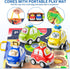 TEMI 4PCS Inertia Animal Car Toys with Play Mat/Storage Bag for Toddlers Toy Age 1-3, Baby Toys 1 2 3 Years Old Boys Birthday Newborn Gifts...