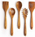 Acacia Wooden Spoons for Cooking: 5-Piece Kitchen & Cooking Utensils Set - Wooden Spatula, Slotted & Pasta Spoon - Essential Wooden Utensil Set...