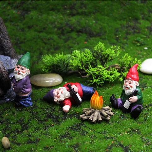 4PCS Drunk Garden Gnomes Outdoor Decorations Funny Mini Knomes Figurines Clearance Naughty Inappropriate Fairy Sculpture for Indoor Patio Yard Law...