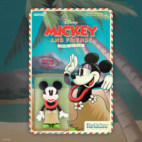 Super7 Disney Mickey and Friends Minnie Mouse (Hawaiian Holiday) - 3.75" Disney Action Figure with Accessory Vintage Disney Collectibles and Retro...