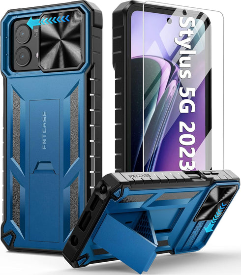 FNTCASE for Moto G Stylus-5G-2023 Case: Military Grade Drop Protection Cell Phone Cover with Kickstand & Slide | Rugged Shockproof Protective Bump...
