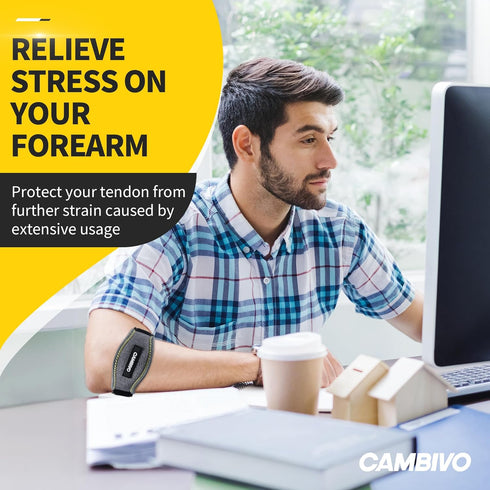 CAMBIVO 2 Pack Tennis Elbow Brace for Men & Women, Elbow Pain Relief for Tendonitis, Tennis & Golfer's Elbow, Adjustable Elbow Strap with Compress...