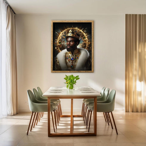 Posterizer 1 pcs-Abstract African King-chic motivating home decor-Afro-American Art Collection-Men's Art Collection-Decor for Game Room or Man Cav...