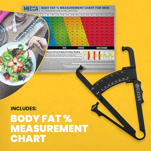 Skinfold Body Fat Caliper - Skin Fold Body Fat Analyzer and Handheld BMI Measurement Tool Skinfold Caliper Device Measures Body Fat for Men and Wo...