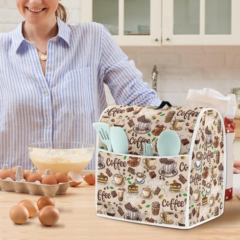 Kitchen Stand Mixer Cover Dust Cover, for 4.5-5 Qt Stand Mixer Kitchen Appliance Cover, with Top Handle and Accessories Pockets Ideal Gift for Wom...