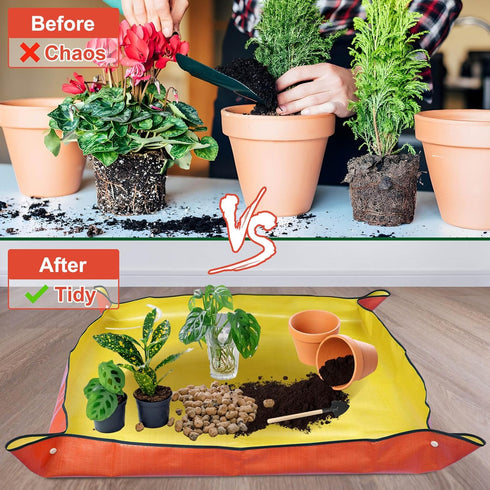 Repotting Mat for Indoor Plants, Thickened Waterproof Potting Mat, 39.4"X29.5" Planting Mat, Large Plant Repotting Mat, Plant Tray Gardening Mat w...