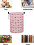 QUEENLALA Large Storage Basket,Laundry Hamper/Bathroom/Home Decor/Collapsible Round Storage Bin,Boys and Girls Hamper/Boxes/Clothing(Round-Pink Fo...