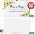 321Done Sunflower Request a Recipe Card (Set of 50) 3.5x2 White - Floral Recipe Share Insert Card for Bridal Shower Invitation, Keepsake, Heavy Ca...