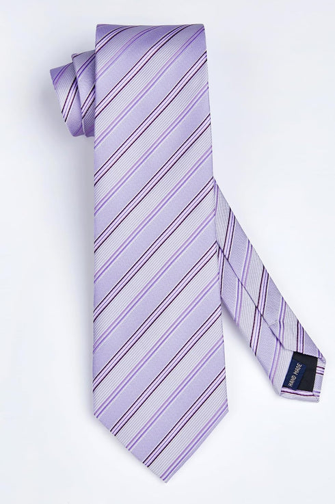 HISDERN Mens Tie Striped Ties and Handkerchief Set Business Formal Woven Pocket Square Wedding College Stripe Necktie...