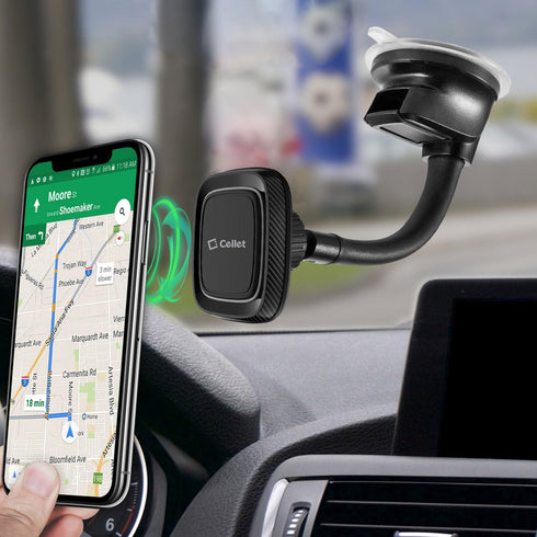 CELLET Flexible Arm, Magnetic Dash and Windshield Mount Smartphone Holder Strong Sticky Suction Cup Compatible with iPhone 14 Pro Max mini 13 12 1...