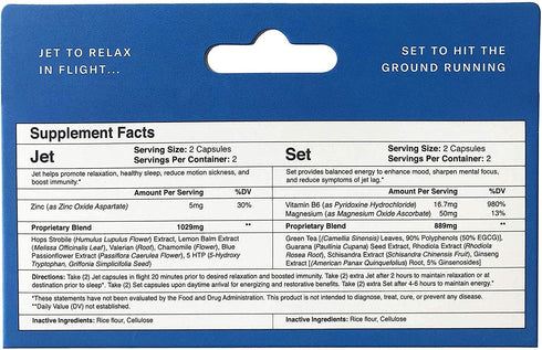 | Sleep Specialist Created | Two Step Jet Lag Relief | Relax in Flight, Energize on Arrival | Vegan | Travel Must Have | Flight & Travel Essential...
