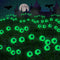 Dazzle Bright Halloween Decorations Outdoor, 2 Pack 12LED Solar Eyeball Pathway Lights, Scary Waterproof Solar Green Firefly Lights for Garden Law...