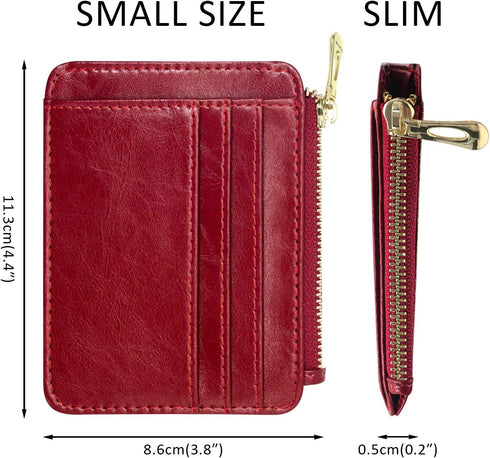Padike Wallet for Women, Slim Credit Card Holder, Compact Size Minimalist Wallet (Red)...