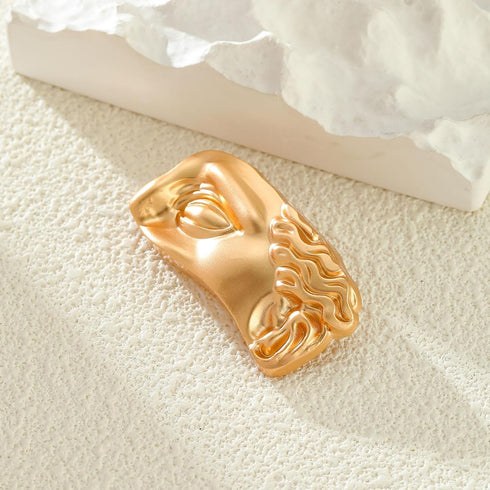 Vintage Golden Mask Half Face Personalized Brooch for Women...