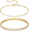 Bracelet for Women Gold Layered Set 14K Gold Filled Stackable Bracelets Trendy Figaro Satellite Chain Cuban Link Minimalist Dainty Bracelet Tennis...
