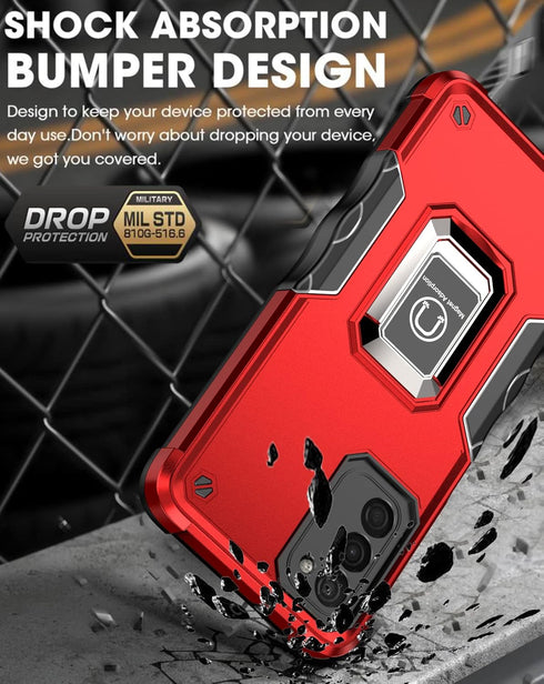 Case for Samsung Galaxy A03S Case Kickstand Holder Built-in Magnetic Car Mount Shockproof Camera Protective Case for Samsung Galaxy A03S Phone Cas...